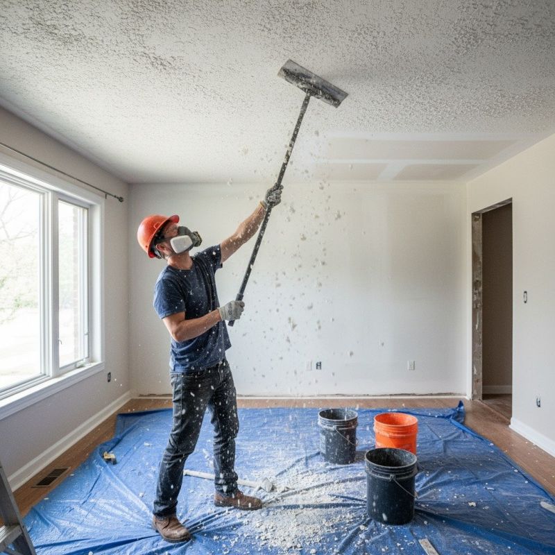 Popcorn Ceiling Painting detail